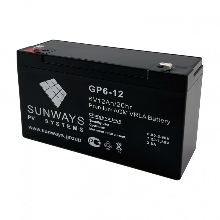 Аккумуляторная батарея SUNWAYS GP 6-12 купить в Иваново
