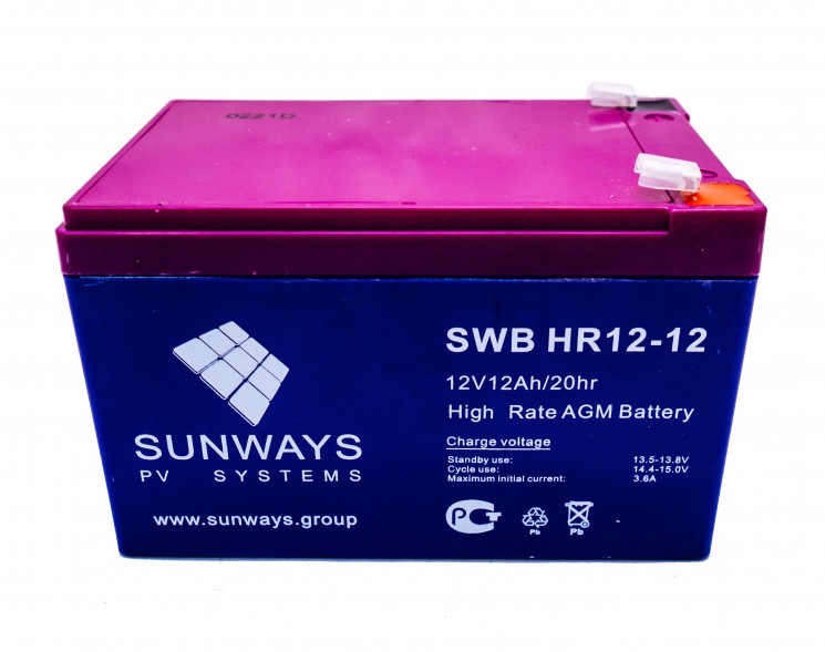 Аккумуляторная батарея SUNWAYS HR 12-12 купить в Иваново