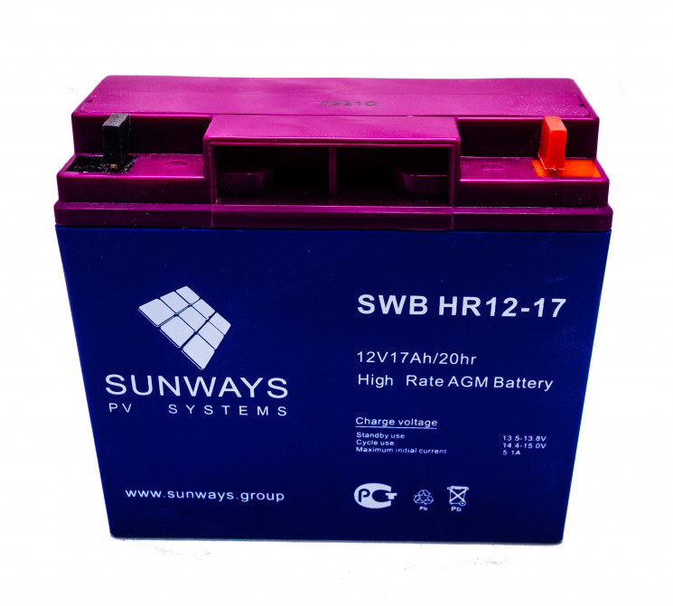 Аккумуляторная батарея SUNWAYS HR 12-17 купить в Иваново